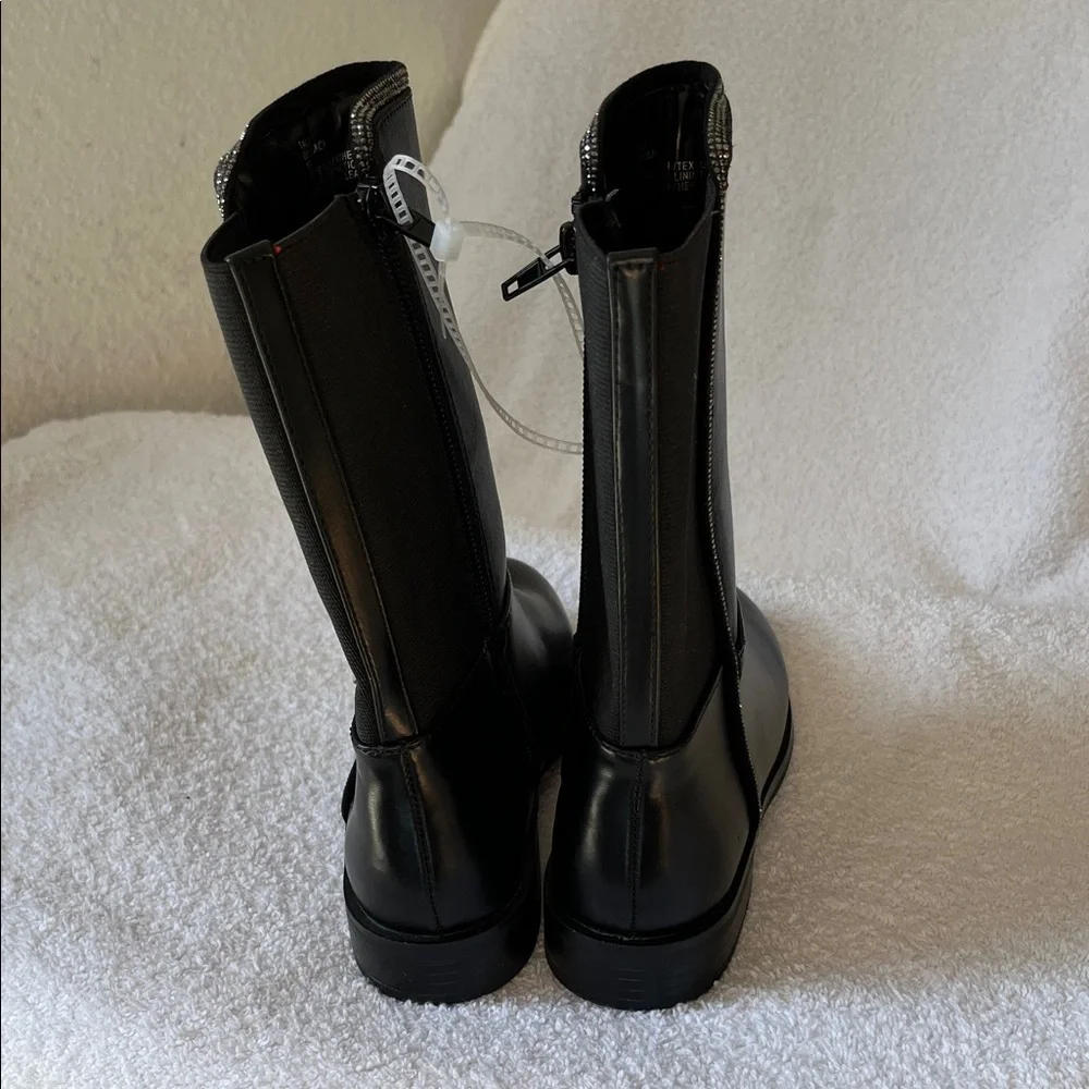 Steve Madden Black Kids Boots with Silver Trim